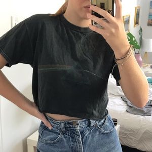 Brandy melville cropped faded pink Floyd shirt